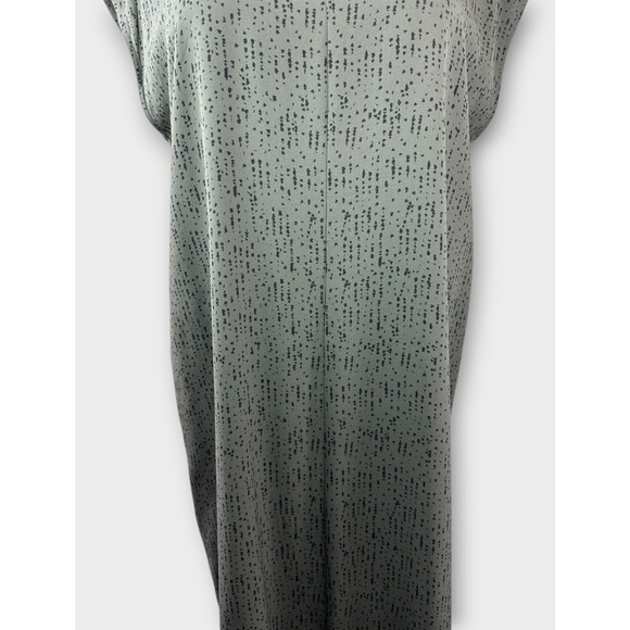 Eileen Fisher 100% Silk Round Neck Maxi Shift Dress Gray Black Print Size Large - Picture 10 of 16